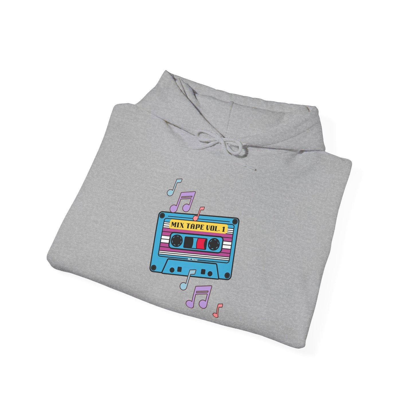 Retro Music Hoodie with Cassette Design - Unisex Heavy Blend Sweatshirt