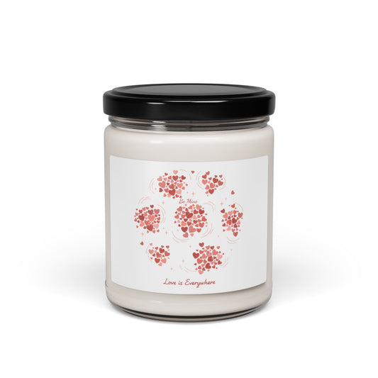 Tiny Heart Confetti Soy Candle | 9oz scented candle, valentine doodle