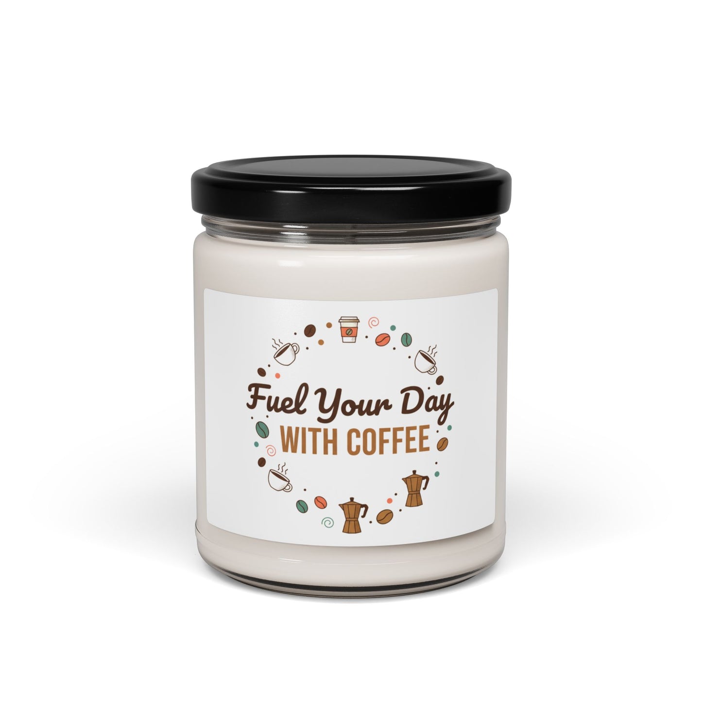 Coffee Lover Soy Candle — 9oz "Fuel Your Day with Coffee" Scented Candle