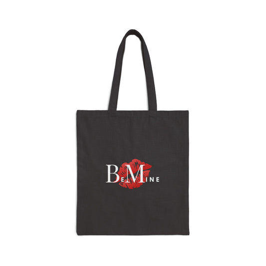 Tote Bag — 'Be Mine' Lip Print Valentine Canvas Tote