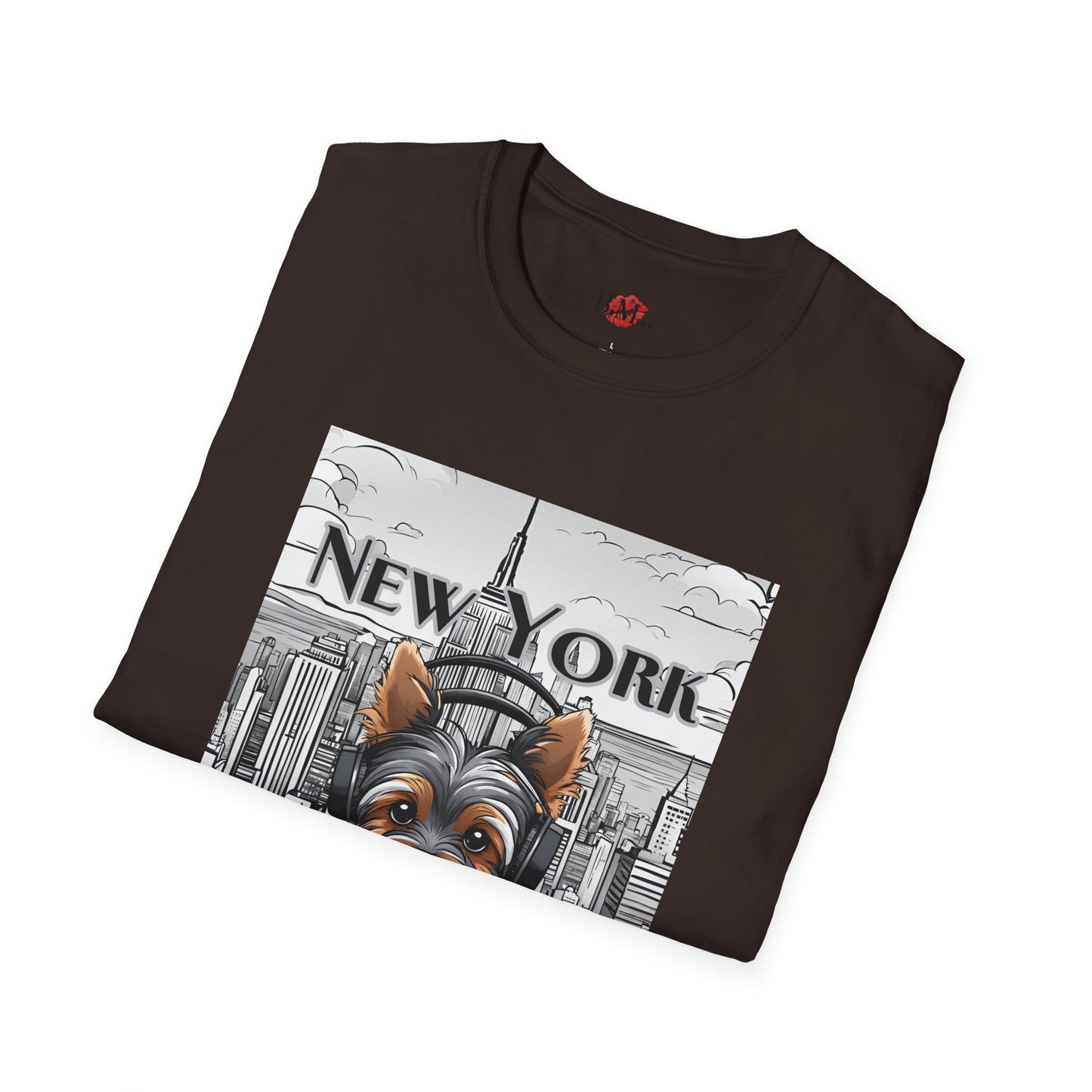 New York Beats Unisex Softstyle T-Shirt - Urban Dog Graphic Tee for City Lovers