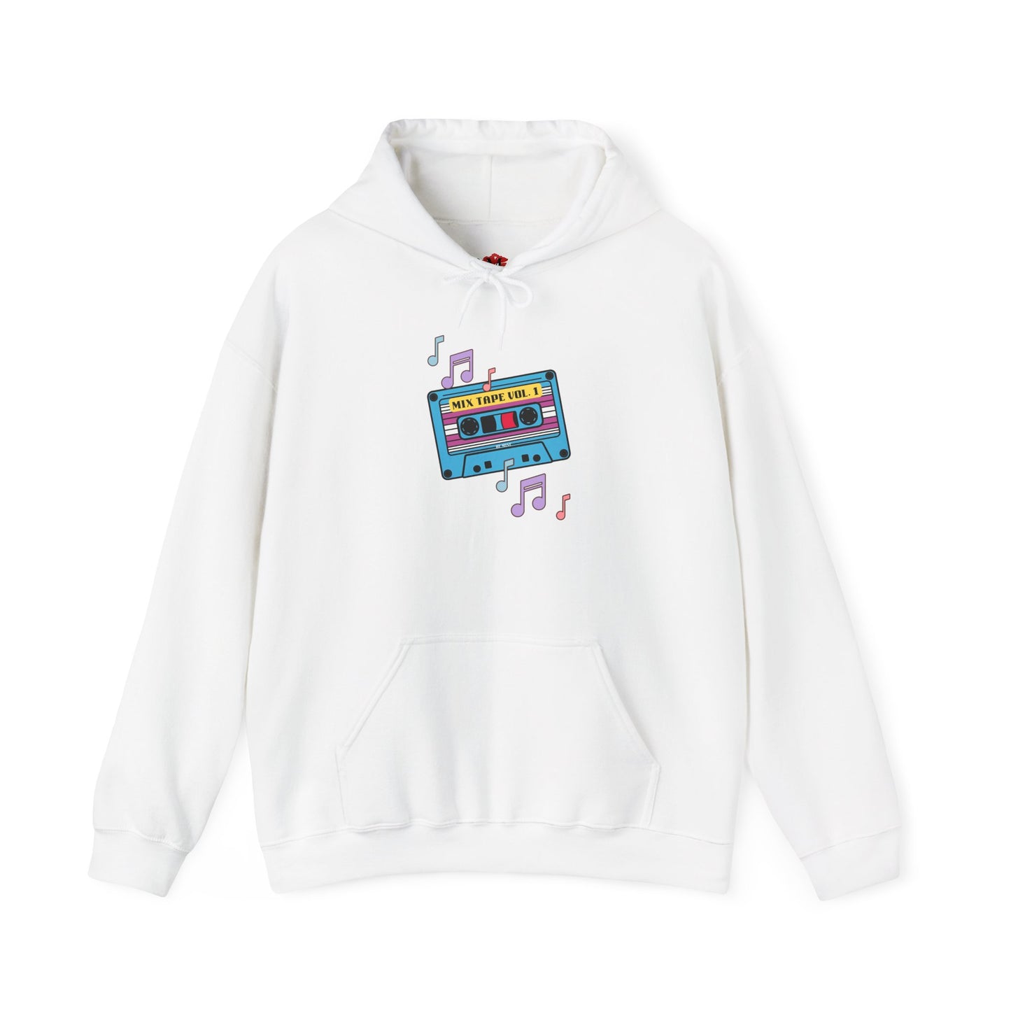 Retro Music Hoodie with Cassette Design - Unisex Heavy Blend Sweatshirt