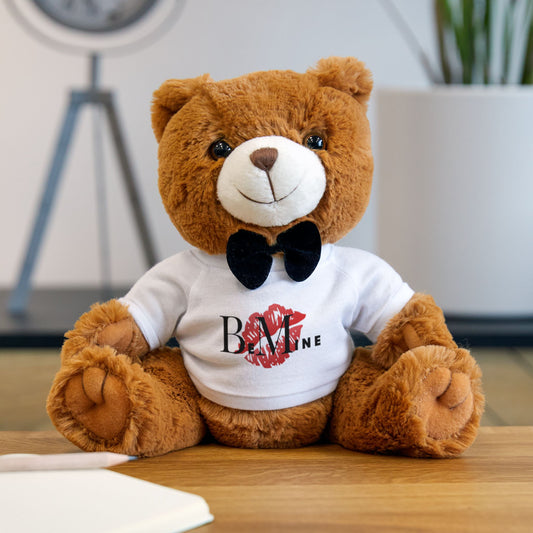 Valentine Bear Plush with 'Be Mine' Kiss T-Shirt