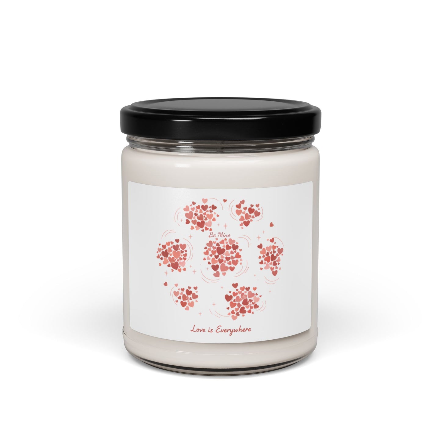 Tiny Heart Confetti Soy Candle | 9oz scented candle, valentine doodle