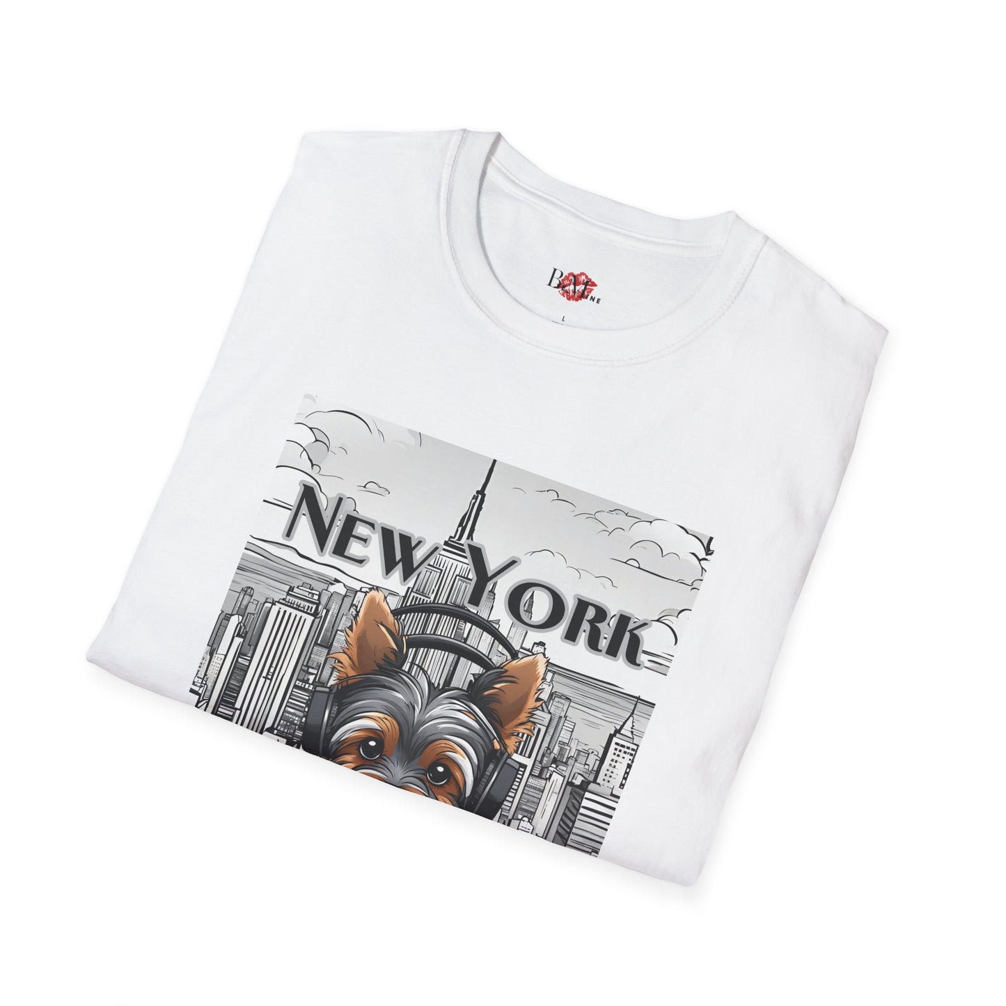 New York Beats Unisex Softstyle T-Shirt - Urban Dog Graphic Tee for City Lovers