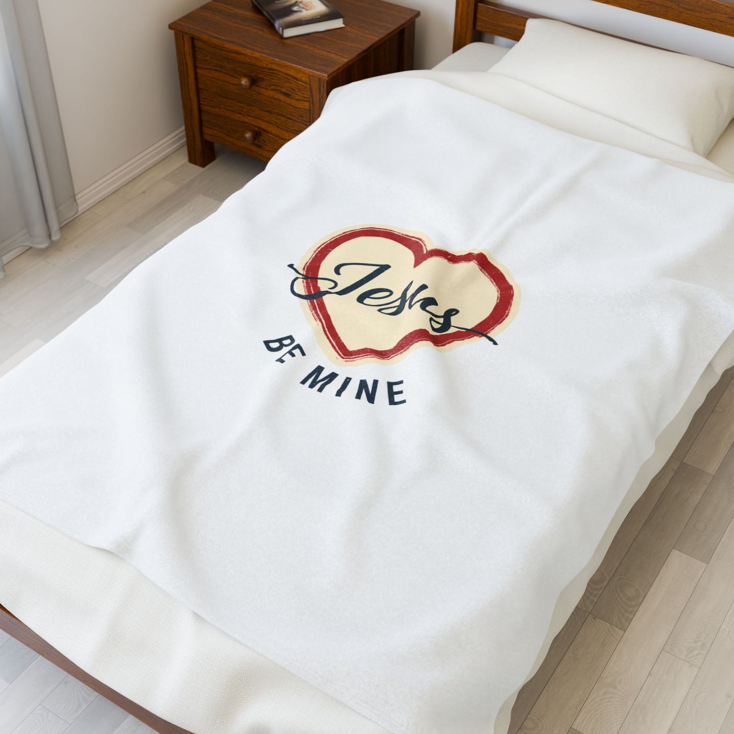 Jesus Be Mine Plush Blanket – Christian Valentine Heart Throw