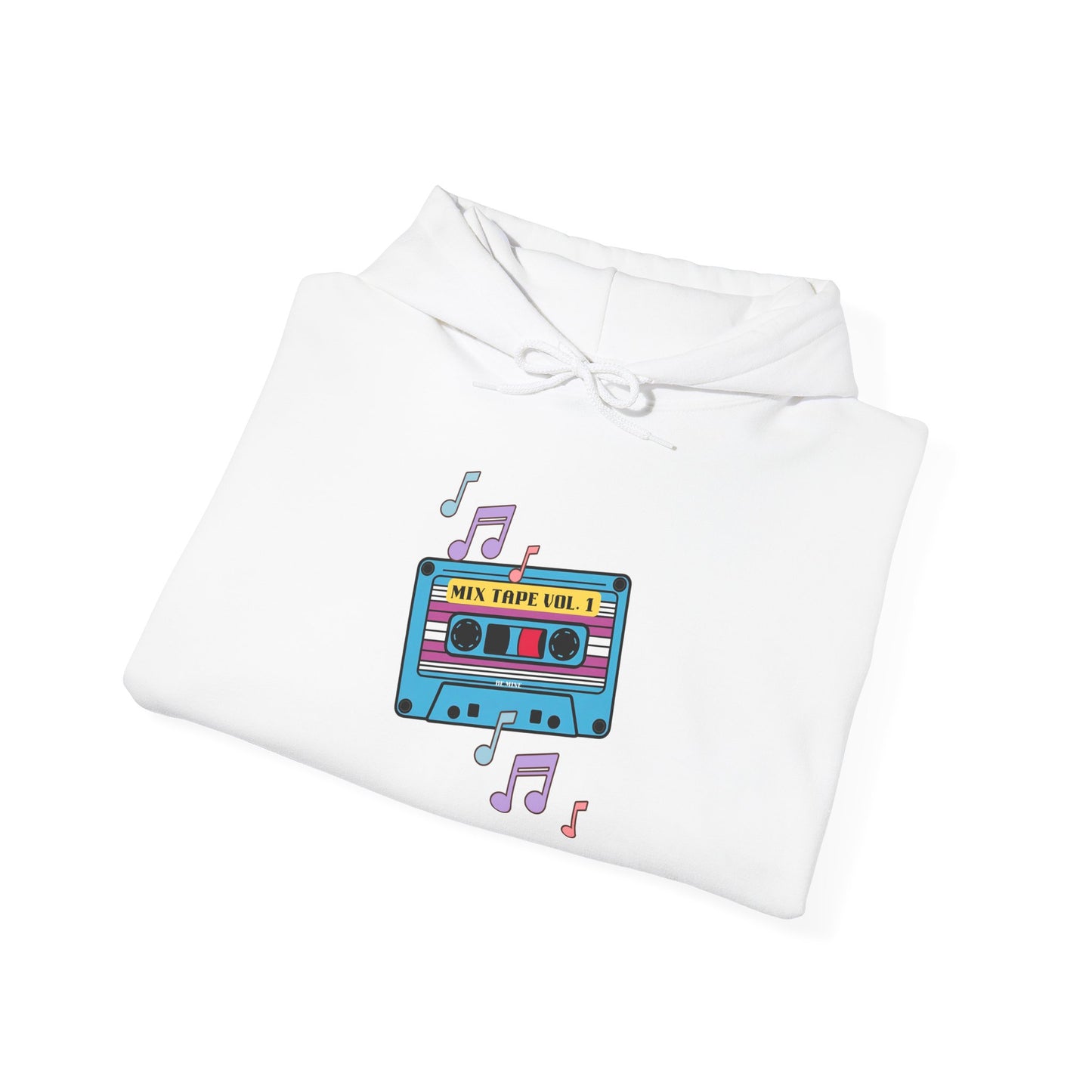 Retro Music Hoodie with Cassette Design - Unisex Heavy Blend Sweatshirt