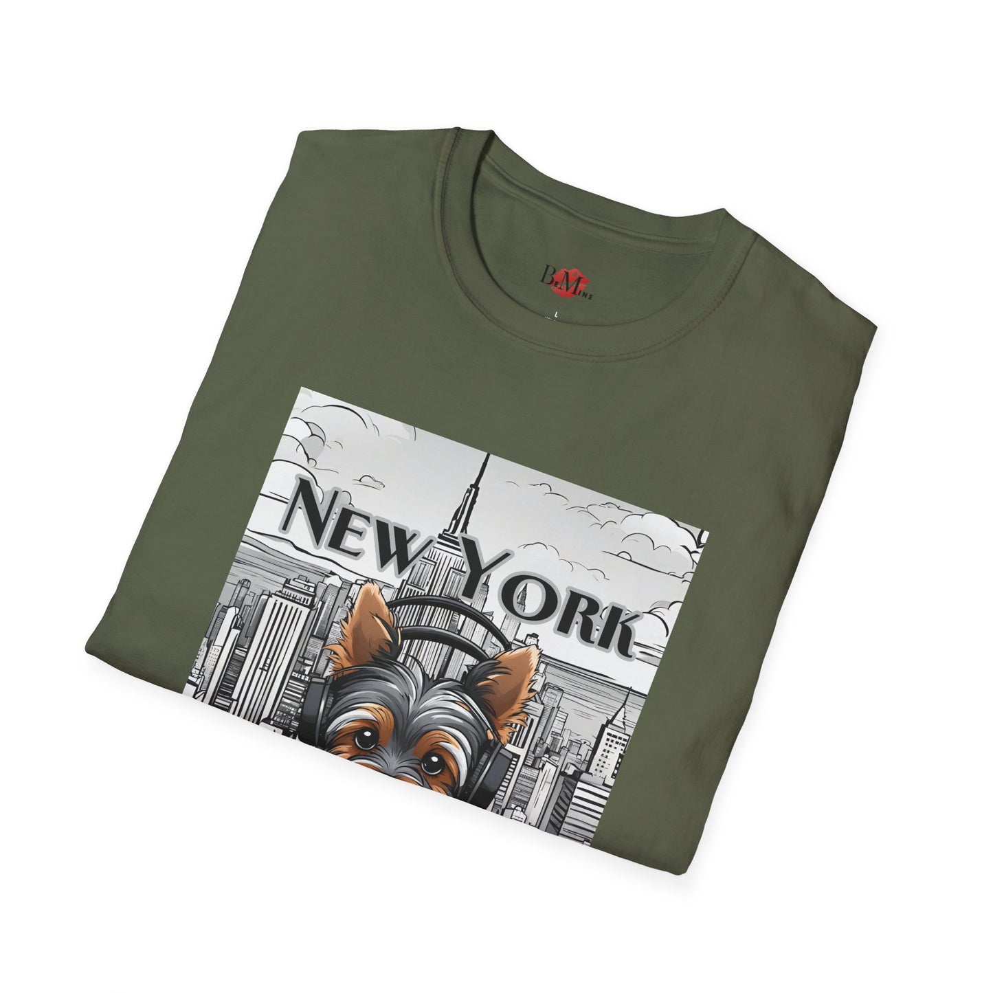 New York Beats Unisex Softstyle T-Shirt - Urban Dog Graphic Tee for City Lovers