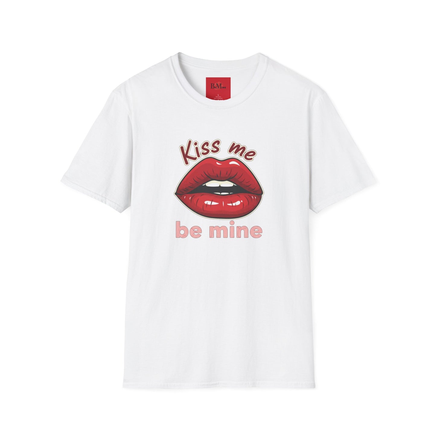 Kiss Me Be Mine T-Shirt — Red Lip Valentine Graphic Tee