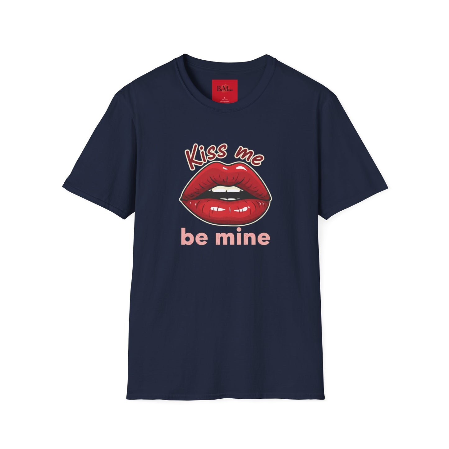 Kiss Me Be Mine T-Shirt — Red Lip Valentine Graphic Tee
