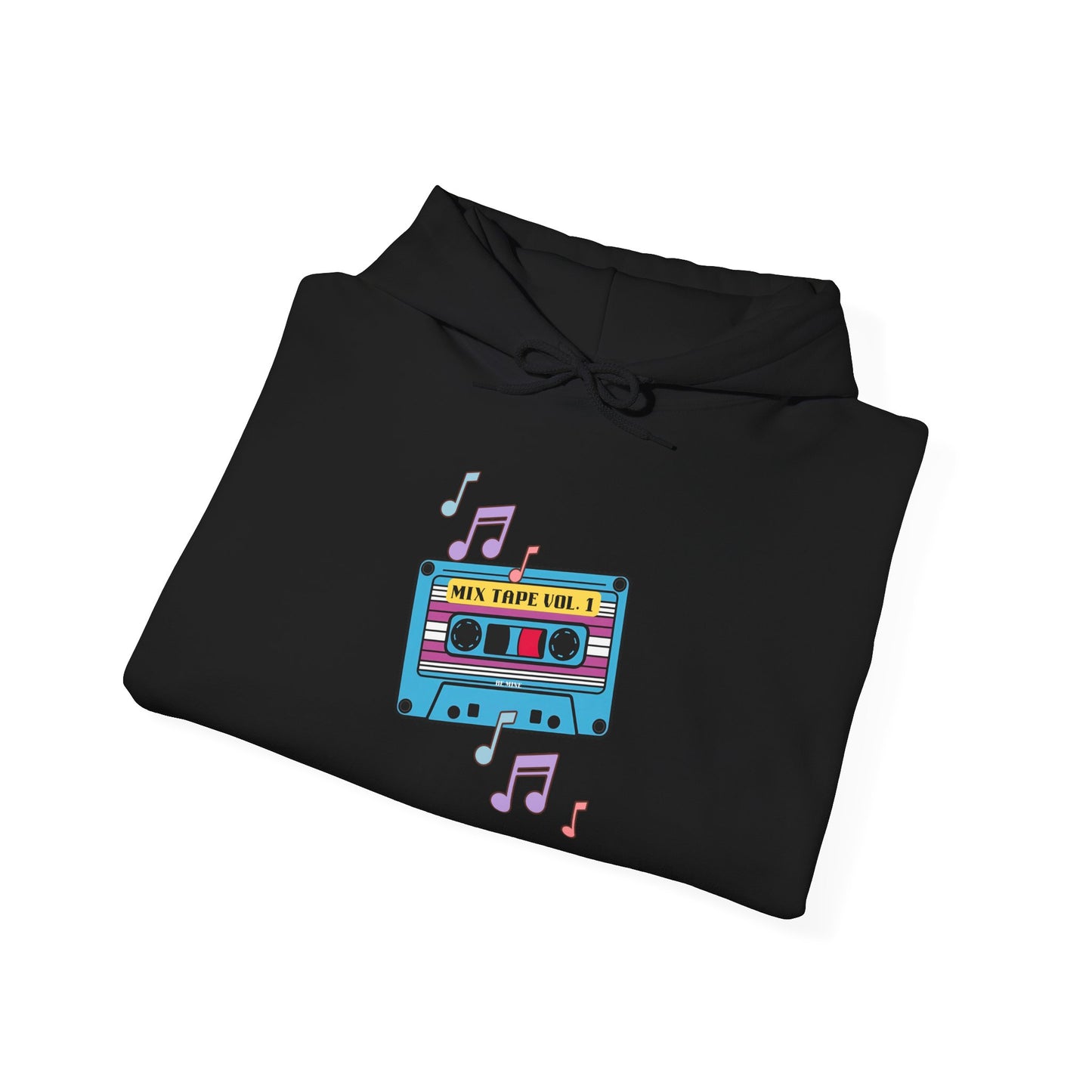 Retro Music Hoodie with Cassette Design - Unisex Heavy Blend Sweatshirt