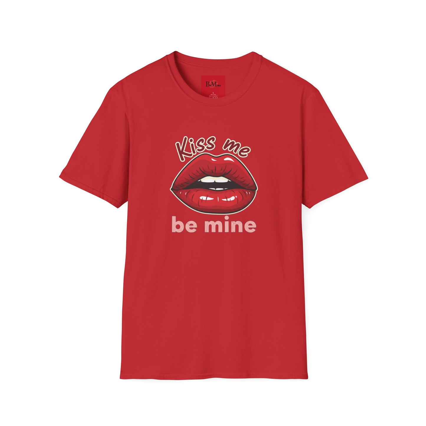 Kiss Me Be Mine T-Shirt — Red Lip Valentine Graphic Tee